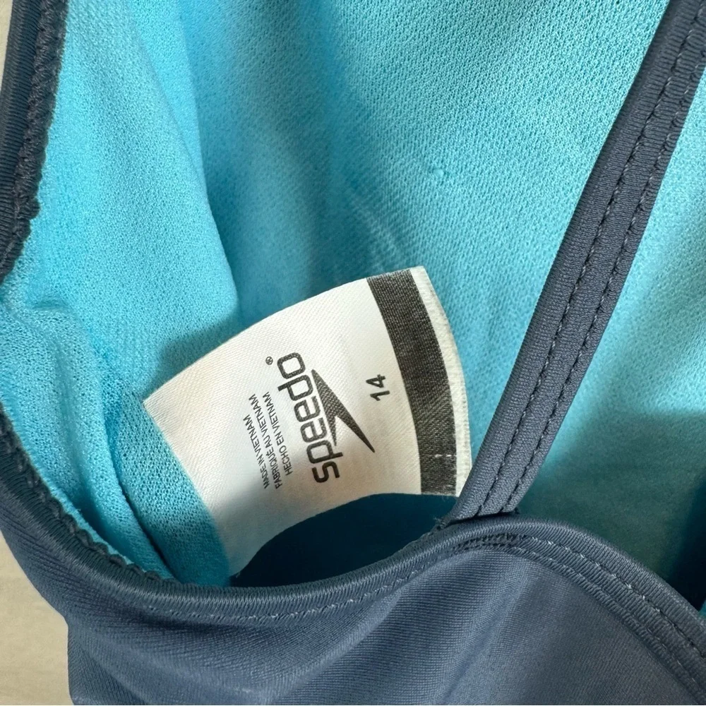 Speedo Blue One-Piece Swimsuit Girls Size 14